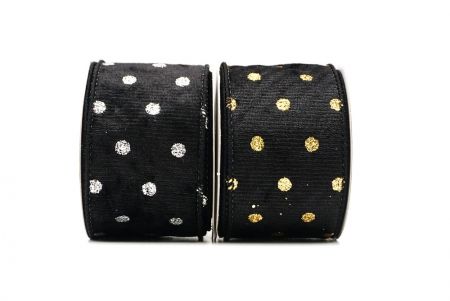 Glitter Polka Dots Velvet Wired Ribbon_KF8739 (1)